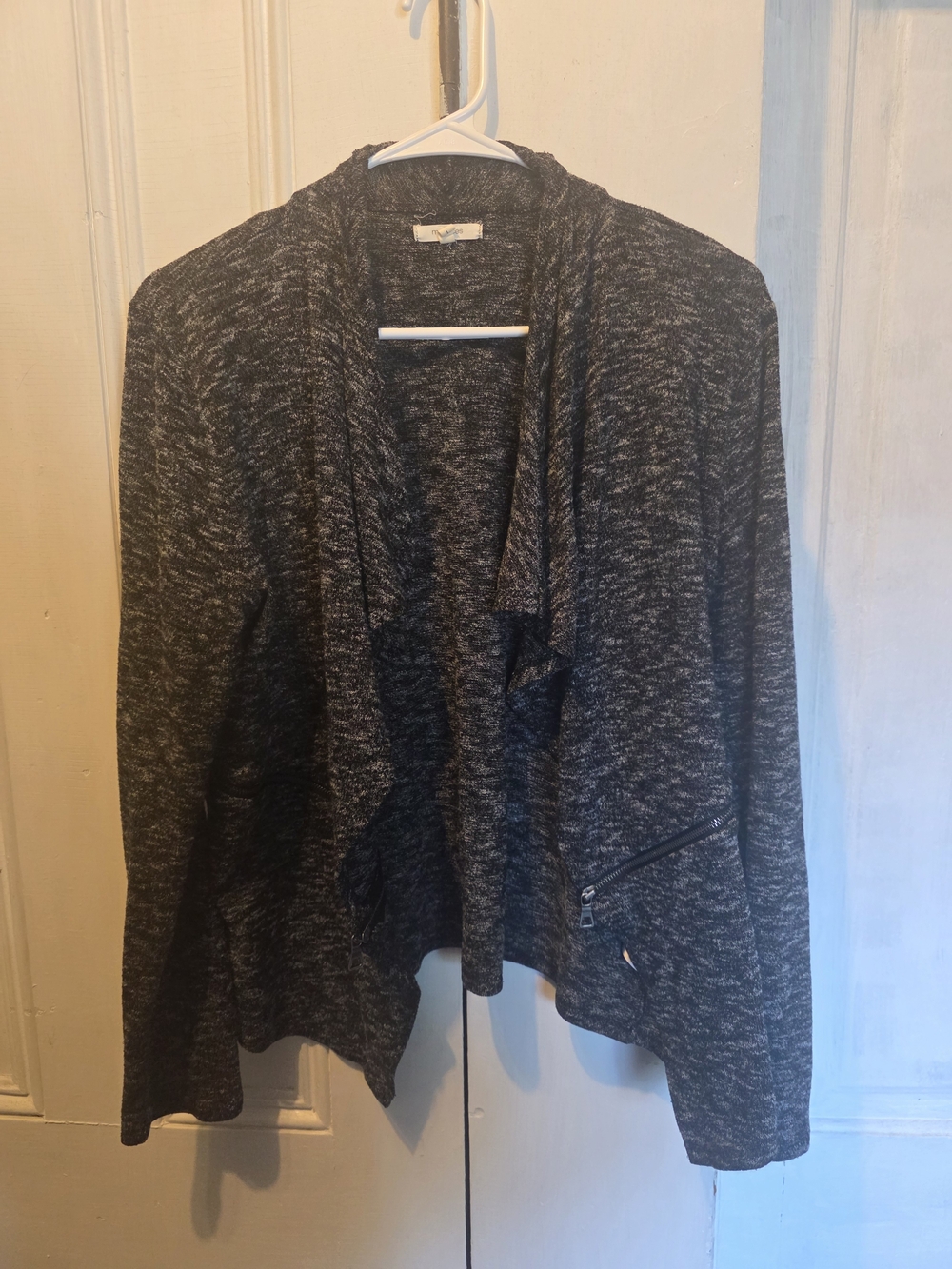 Maurices Charcoal Marled Open-Front Cardigan